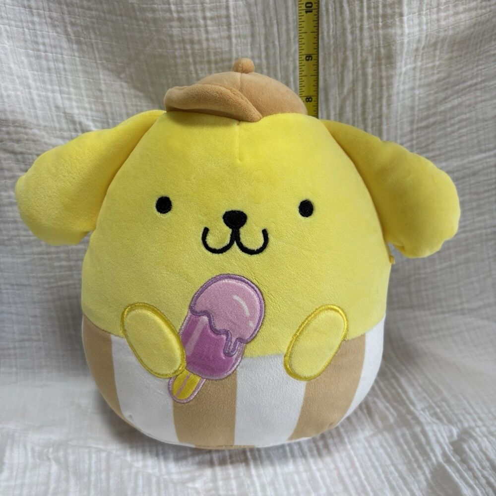 Sanrio Pompompurin Squishmallow Plush Hello Kitty Friends Beach Day Ice Cream
